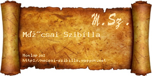 Mácsai Szibilla névjegykártya